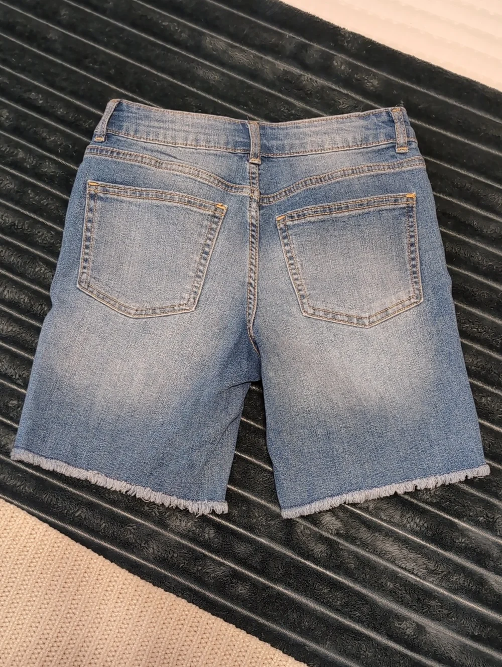 wonder nation Girls Blue Denim Embroidered Jean Shorts - Size 8